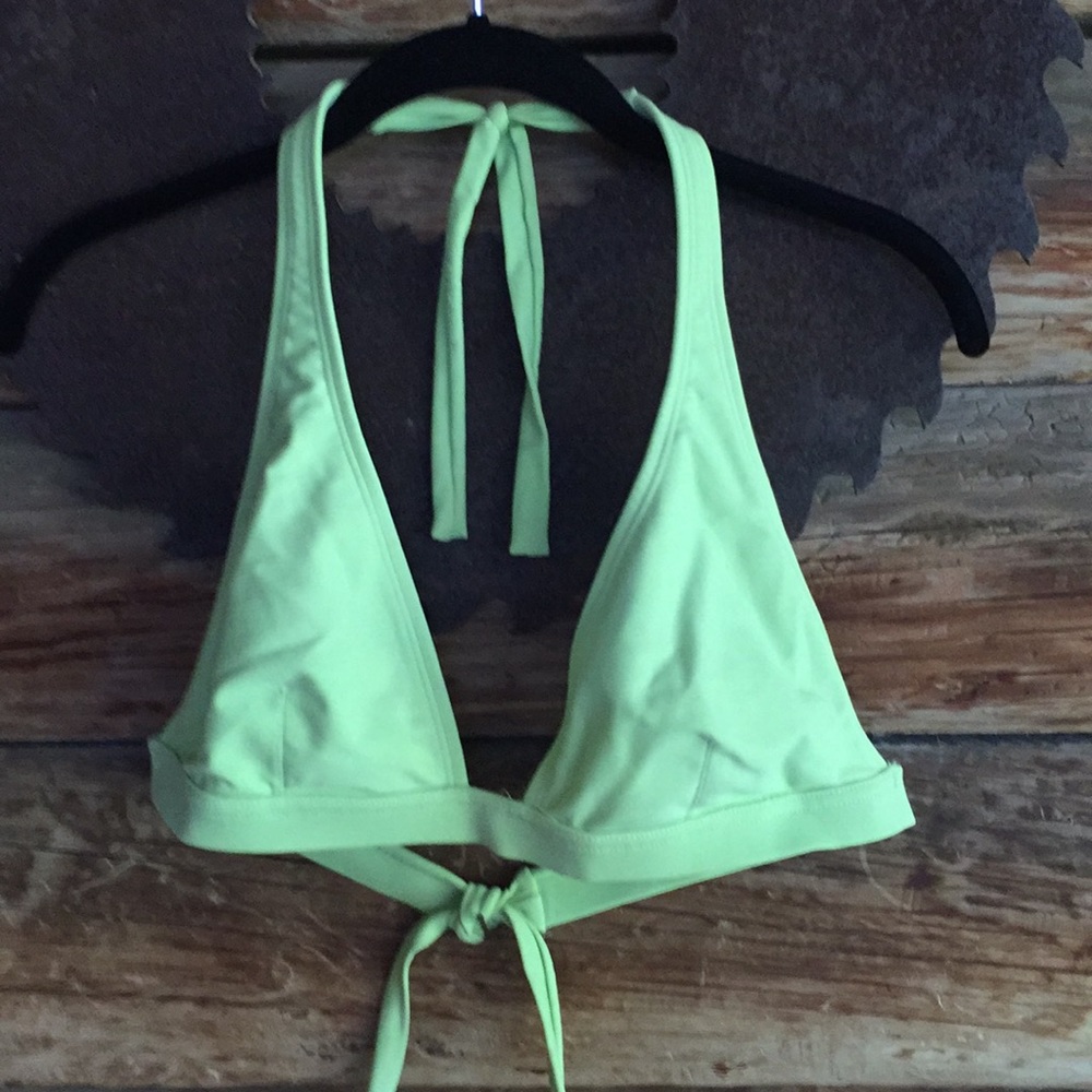 Green halter bathing suit top